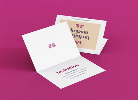 Free A7 Bi Fold Greeting Invitation Card Mockup Psd Set Good Mockups