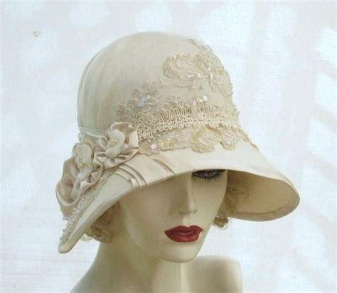 Hand Made Vintage Style Buckram Ivory Cloche Wedding Hat By Gails
