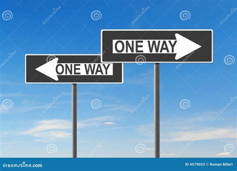 One Way Stock Image Image Of Signs Blue Direction Opposed 4579053