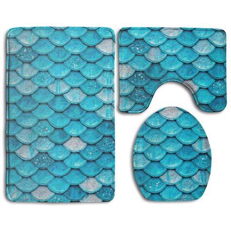 The advantage of these products is that they are easy to wash, dries quickly enough long time retain the original color, but also keep their shape. CHAPLLE Glitter Mermaid Scales 3 Piece Bathroom Rugs Set ...