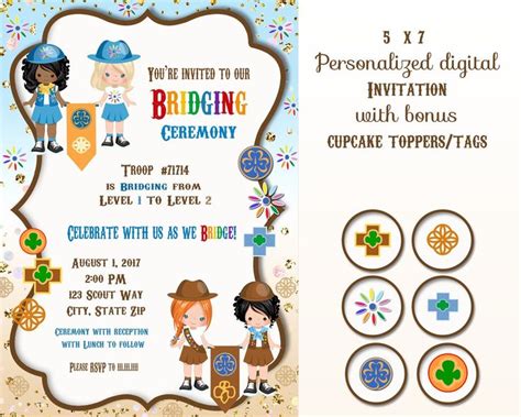 Free Printable Girl Scout Bridging Invitations