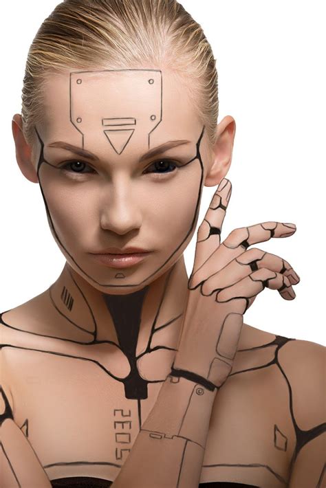 How To Create A Human Cyborg Photo Manipulation In Adobe Photoshop Robot Makeup Cyberpunk