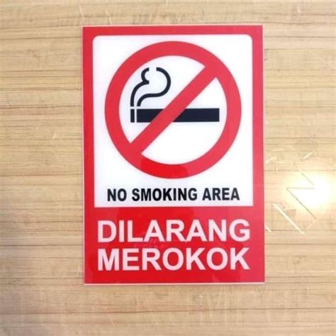 Jual Sign Akrilik K Dilarang Merokok No Smoking Area X Cm Rambu Safety Di Seller Sentral