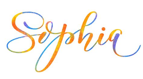 Hand Lettering Girls Name Sophia Stock Illustration Download Image