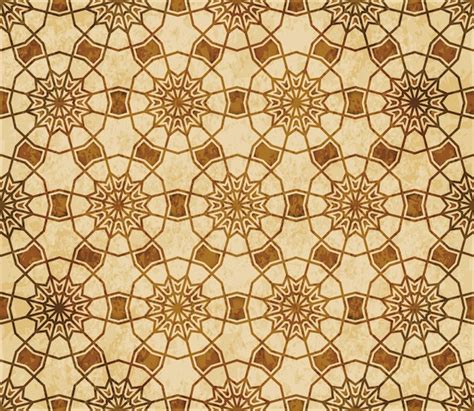 Premium Vector Retro Brown Islam Seamless Geometry Pattern Background