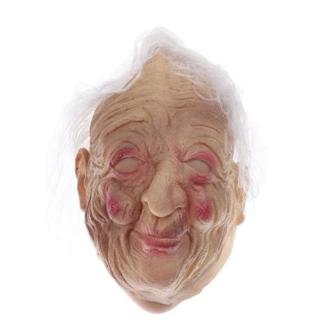 Magideal Ugly Halloween Latex Full Front Face Mask Wrinkled Old Women