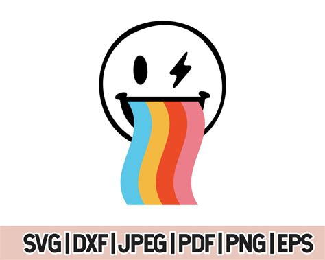 Rainbow Smiley Face Svg Colorful Smiley Face Svg Smiley Face Etsy