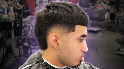 Burst Type Fade Haircut Tutorial With Difficult Lineup On Straight Hai