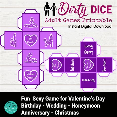 Pcs Naughty Dice Printable Couples Sex Game Love Play Dice Etsy