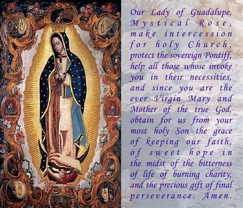 Our Lady Of Guadalupe Feast Day December 12 Prayer Cards Guadalupe