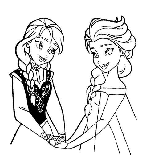 Раскраски Эльза и Анна распечатать и скачать для девочек В мире сказки