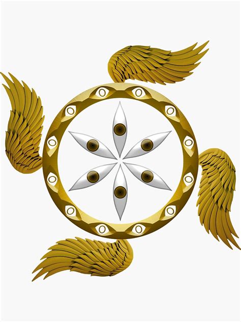Ophanim Throne Wheel Angel Golden Biblically Accurate Angel Sticker