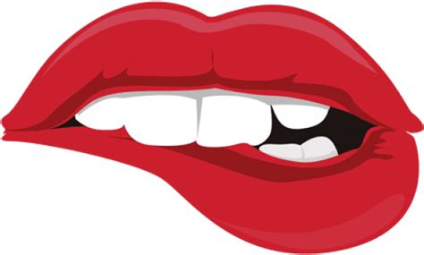 Drawn Tongue Lip Bite Biting Lip Clipart Png Download Full Size