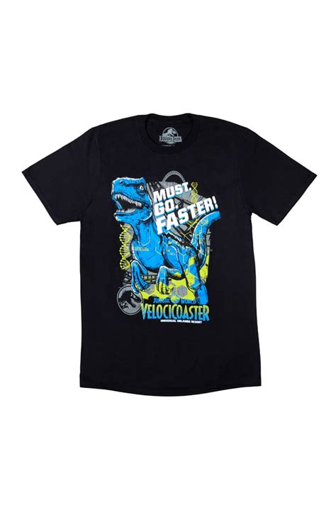 Jurassic World Velocicoaster Must Go Faster Adult T Shirt