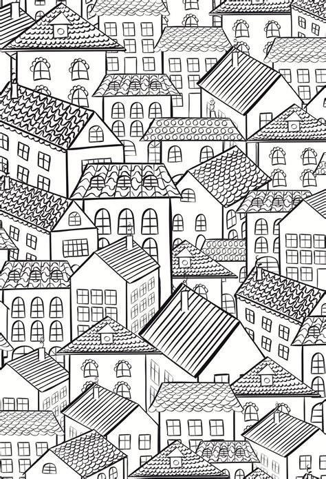 Houses By The One And Only Colouring Book For Adults Free Printable