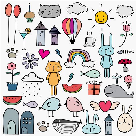 Hand Drawn Doodle Kids Clipart Doodle Clipart For Kids Etsy Kids