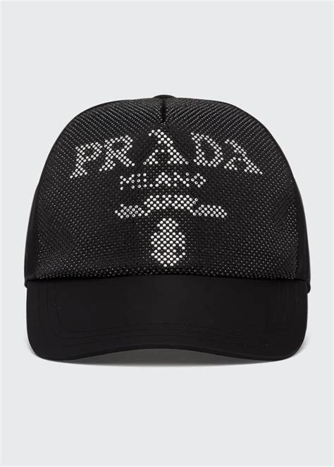 Prada Mens Studded Logo Baseball Hat Bergdorf Goodman