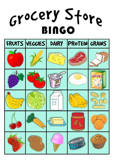 If a food is made from milk, but is low in calcium then it is not in the dairy group. Grocery Store Bingo! | Preschool Food, Food Groups For ...
