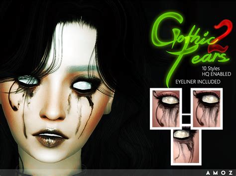 The Sims Resource Amoz Gothic Tears V2 Eyeliner