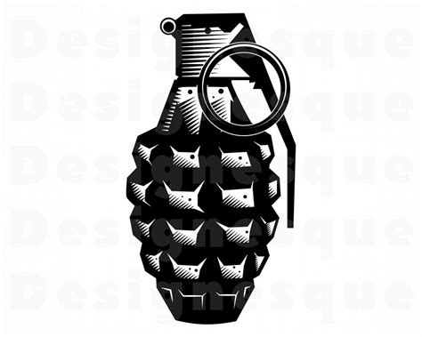 Grenade 2 Svg Military Svg Weapons Svg Grenade Clipart Etsy