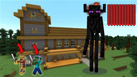 Giant Enderman Titan Appears In Our House In Minecraft Fight The Giant Titans Mobs