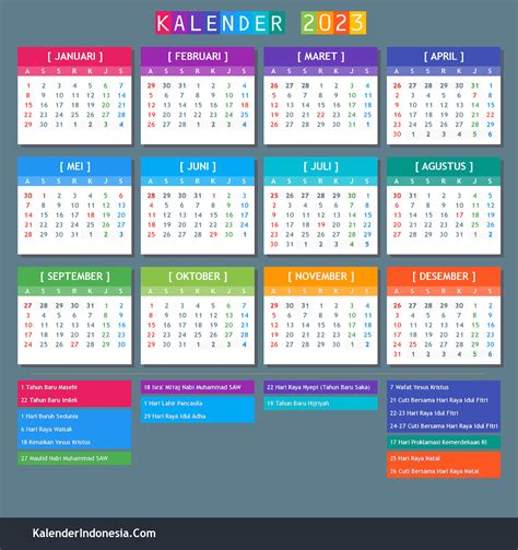Kalender 2023 Indonesia Lengkap Dengan Hari Libur Nasional Pdf Tanya