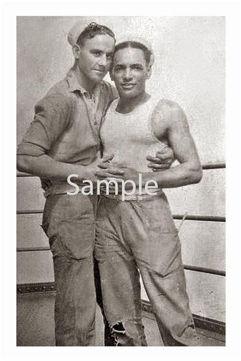 Vintage S Photo Reprint Affectionate Sailors Hug Hold Hands Gay Interest Etsy