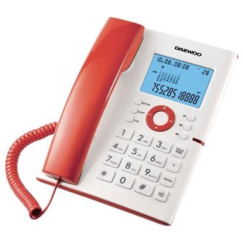 Teléfono De Sobremesa Digital Daewoo Blanco Y Rojo Dtc 370r Reestreno