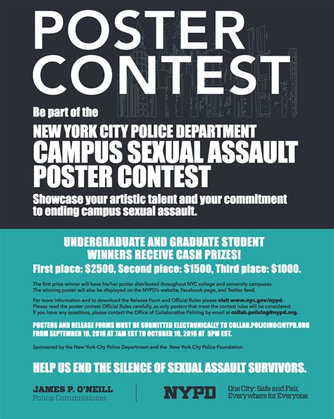 3rd Annual Nypd Campus Sexual Assault Poster Contest Art Media