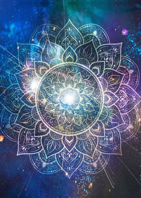 Galaxy Burst Mandala Poster By Mcashe Art Displate
