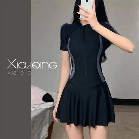 2023 New Swimsuit Siamese Conservative Covered Belly Thin Skirt High Elastic Push Up Vacation