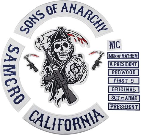 Sons Of Patch Anarchy Biker Motorcycle Back Patches Iron On Large Size