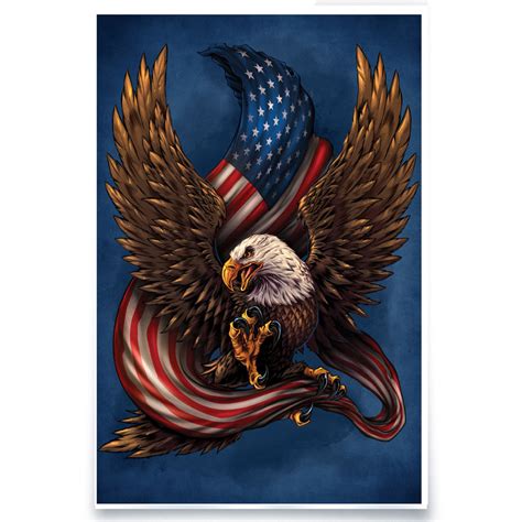American Eagle And Flag Flyland Designs Freelance Illustration And