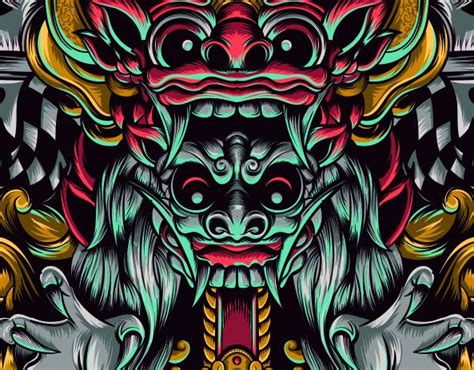 barong x rangda illustration on behance illustration barong art