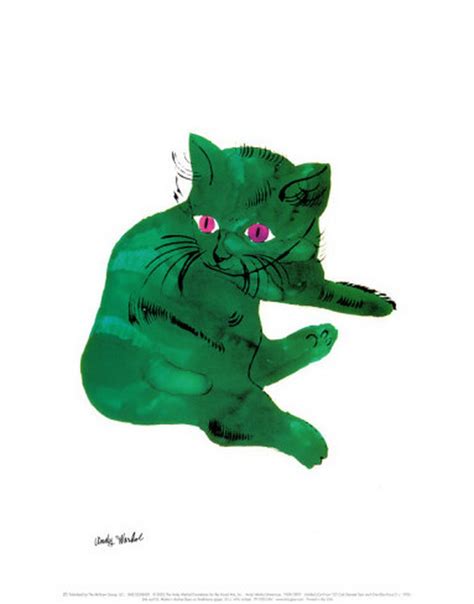 Andy Warhol Green Cat Good Quality With Images Andy Warhol Art