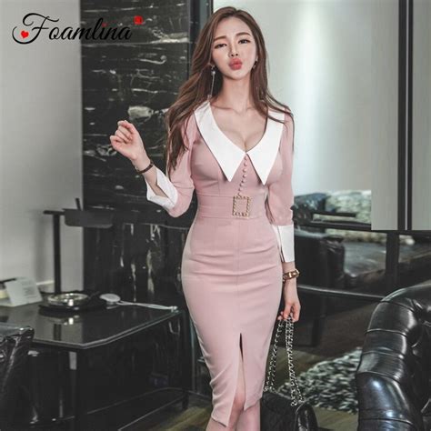 Buy Foamlina Elegant Womens Korean Fashion Ol Bodycon