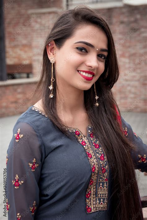 Portrait Of Indian Girl In Traditional Dress Traditional Accessories