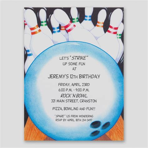 Free Bowling Invitations Template Inspirational Bowling Party
