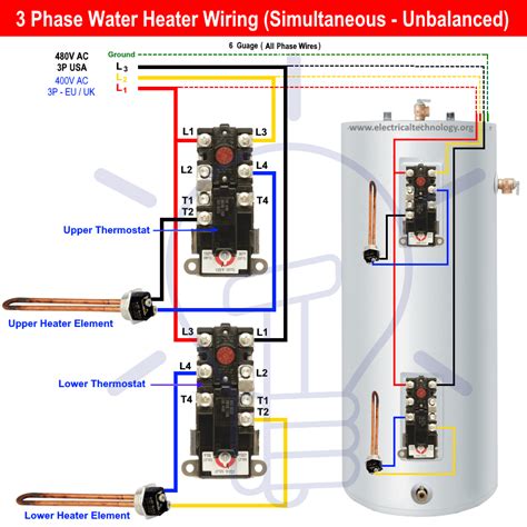 Installing a double light switch. How to Wire 3-Phase Simultaneous Water Heater Thermostat?