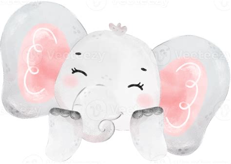 Cute Baby Elephant Wildlife Animal Dream Pink Girl Baby Shower Nursery
