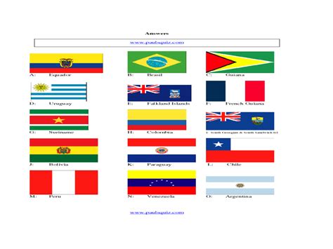 South American Flags Worksheet For 5th 6th Grade Lesson Planet