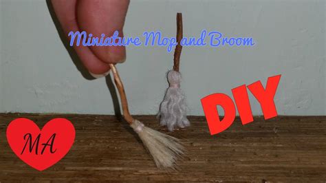 Miniature Broom And Mop Tutorial Diy Dollhouse Youtube