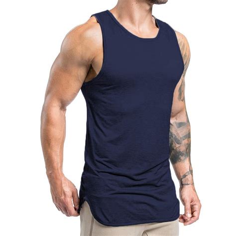 Buy Magiftbox Mens Extended Scoop Workout Stringer Tank Tops Gym Shirts
