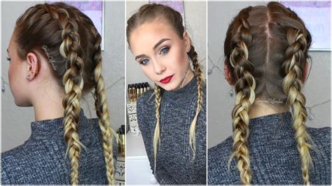 Dutch Braids How To Hide Clip Ins Extensions Gemmacliffordxo Youtube