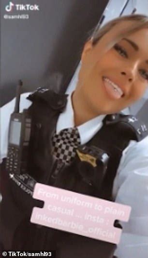 Female Met Police Officer In Tiktok Video Striking Poses And Displaying