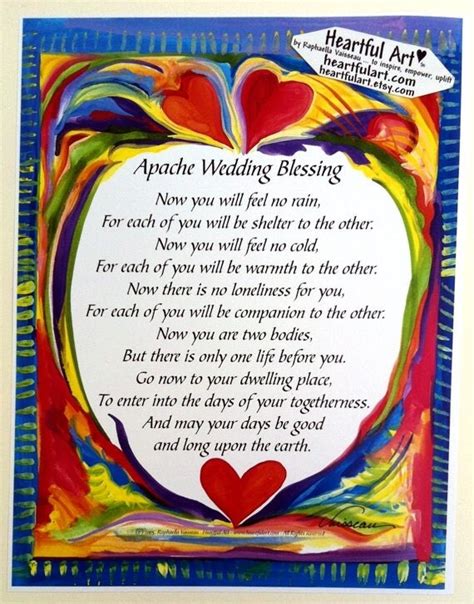 Apache Wedding Blessing 8x11 Inspirational Quote By Heartfulart