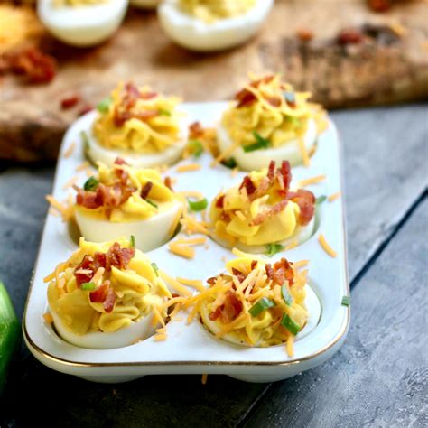 Best Deviled Egg Recipe Loaded With Bacon And Cheese Spinach Tiger