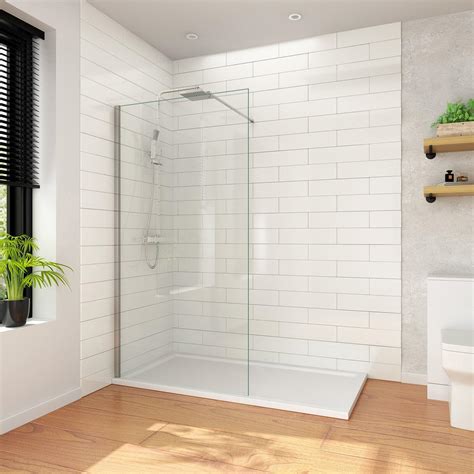 Elegant 1000mm Walk In Shower Enclosure 8mm Easy Clean Glass Wetroom Shower Screen Panel Amazon