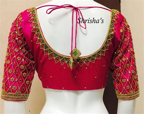 Shrishas Fashion Designer Contact 098946 14882 Embroidery Blouse Designs Blouse Design