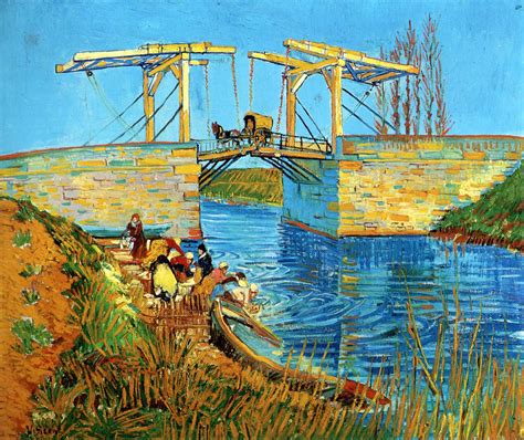 The Langlois Bridge At Arles With Women Washing Vincent Van